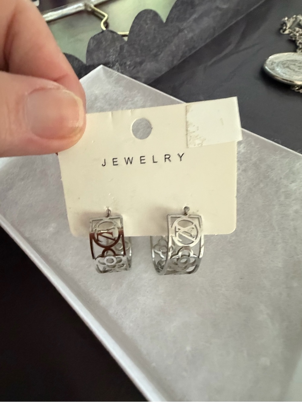 Silver-Tone Hoop Earrings NWT, Fashion Jewelry, Stainless Steel